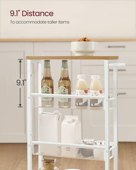VASAGLE slim cart organizing dining room essentials.