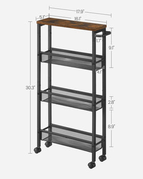 VASAGLE Slim Rolling Cart handle enables effortless repositioning.