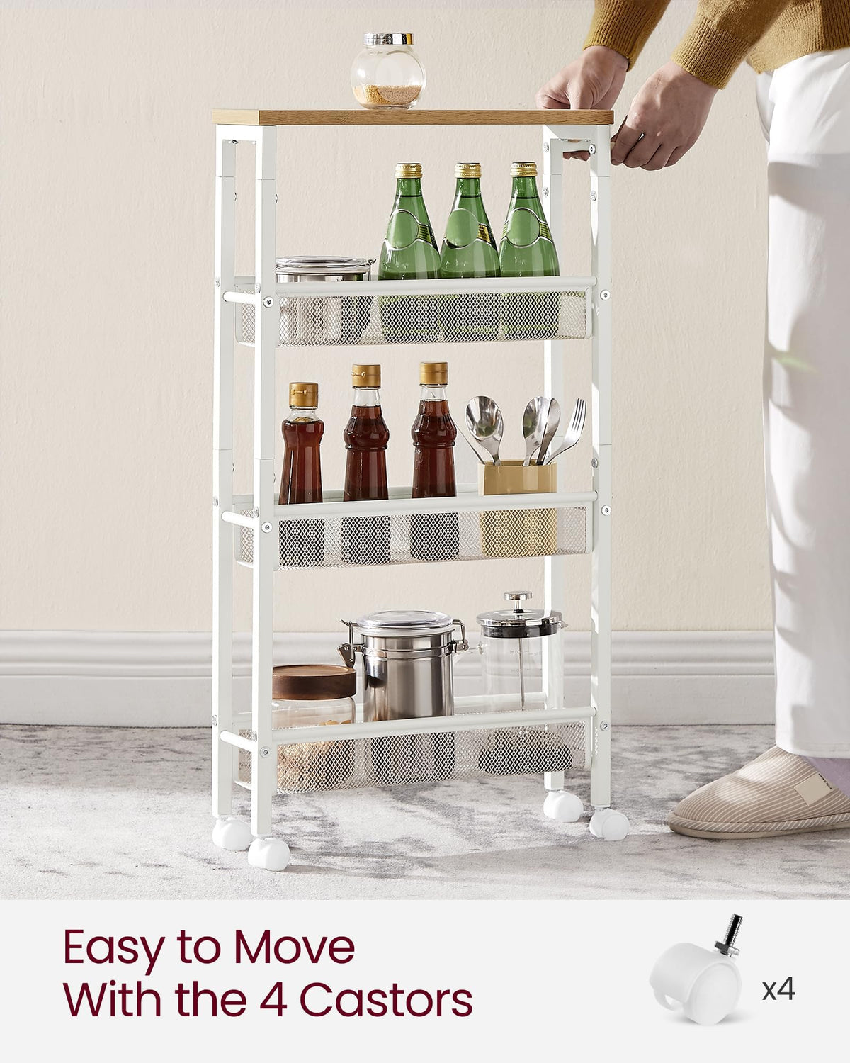 VASAGLE storage cart enhances home office organization.