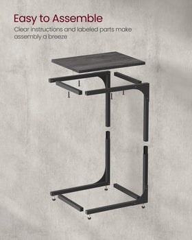 VASAGLE Slim sofa table assembly-ready look in cozy setup.