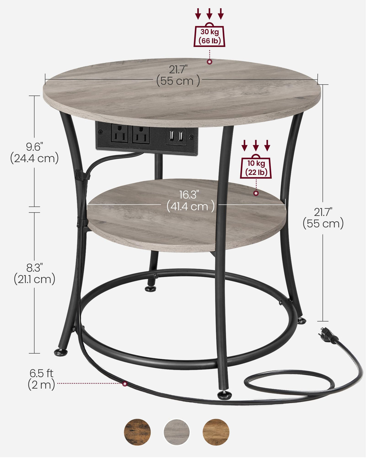 VASAGLE compact end table ideal for small spaces and versatile placements.