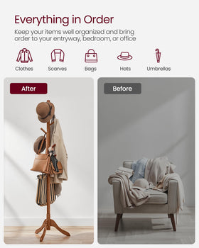 VASAGLE caramel brown finish adds warm tone to decor