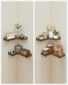 VASAGLE space-saving corner shelving keeps rooms neat.