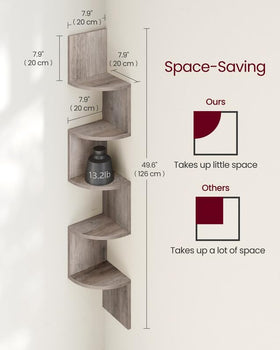 VASAGLE space-saving corner storage fits tight spots without clutter.