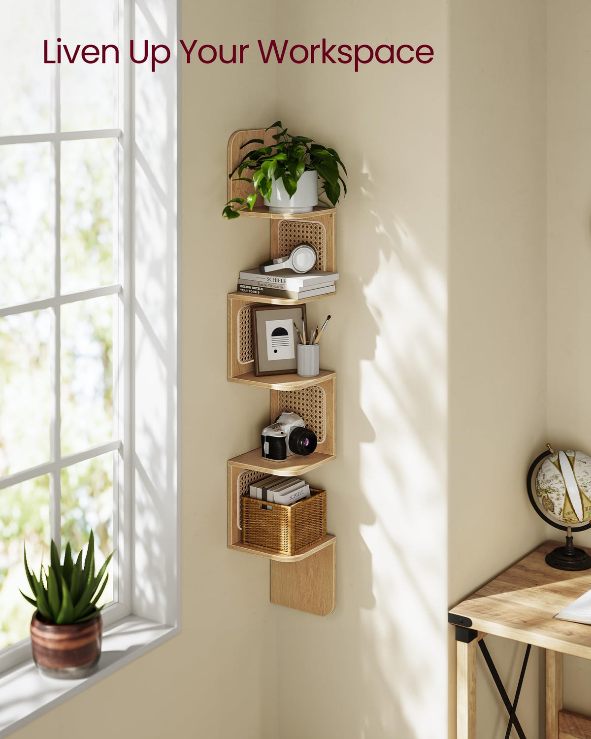VASAGLE space-saving shelf fits tight corners for clutter-free rooms