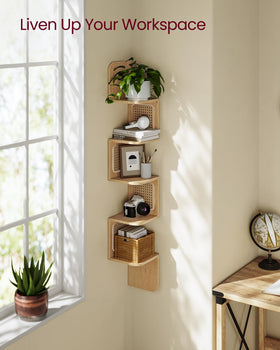 VASAGLE space-saving shelf fits tight corners for clutter-free rooms