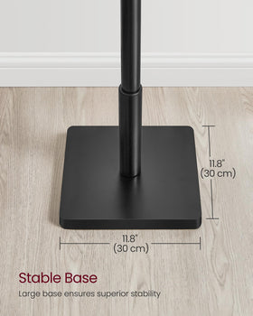 Sturdy square base keeps the rack steady