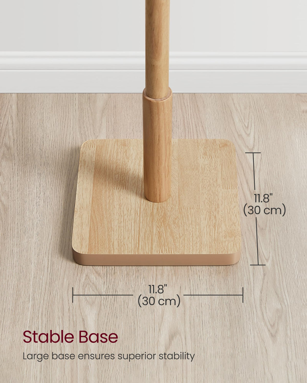 VASAGLE rack with stable base supporting heavier garments.