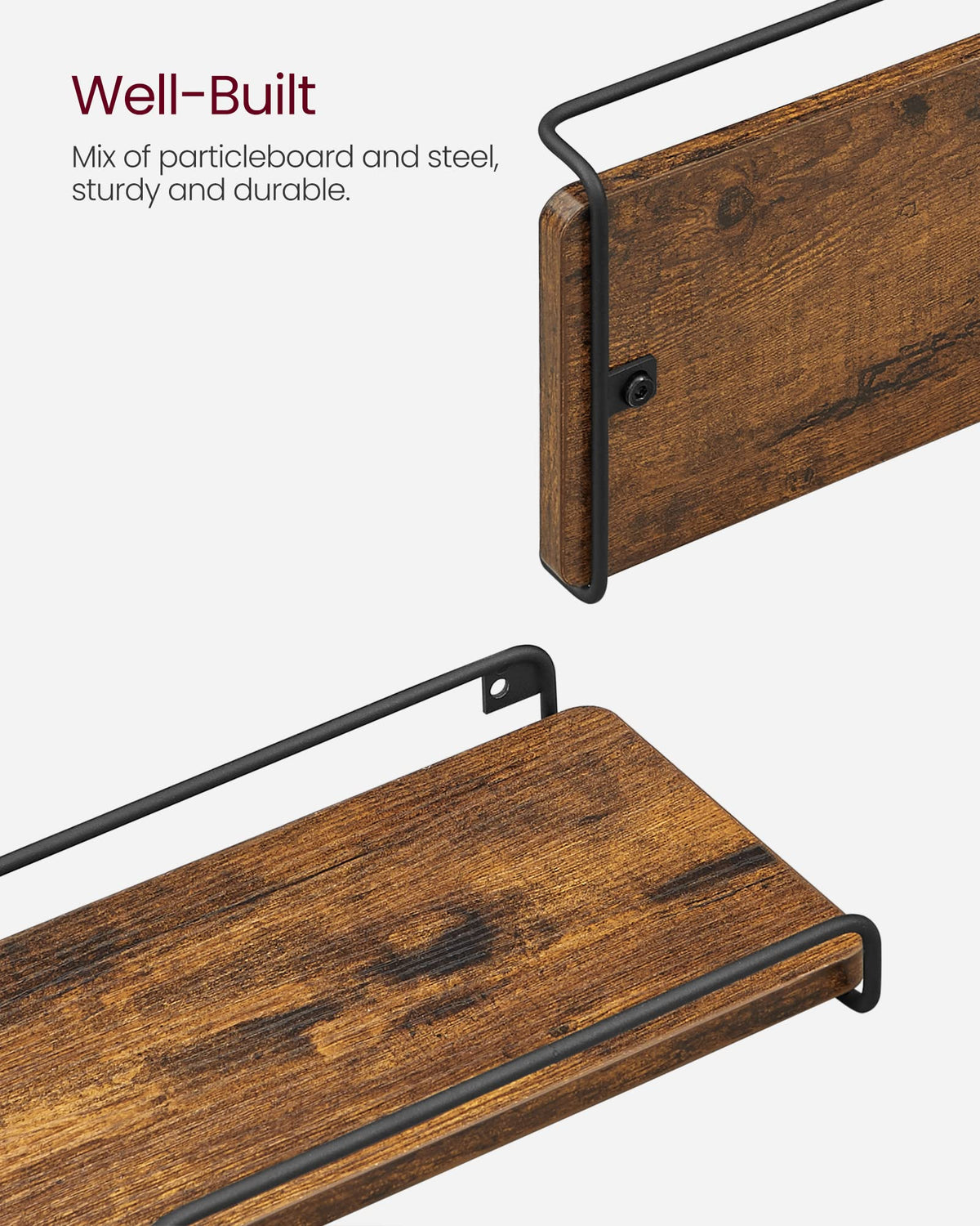 VASAGLE sturdy construction with particleboard and steel for durability.