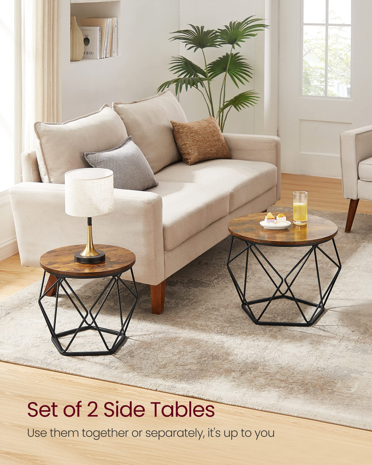 VASAGLE steel-frame base supports cups and laptops with minimal wobble.