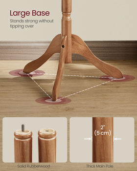 VASAGLE top knob and ten hooks offer space for hats, coats, and bags.