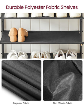 VASAGLE top shelf supports up to 66 pounds for extra items.