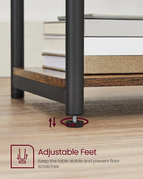 VASAGLE ULET272B01 bedroom nightstand beside bed.