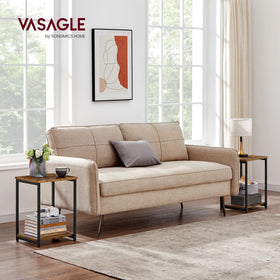 VASAGLE ULET272B01 front view end table with matte black accents.