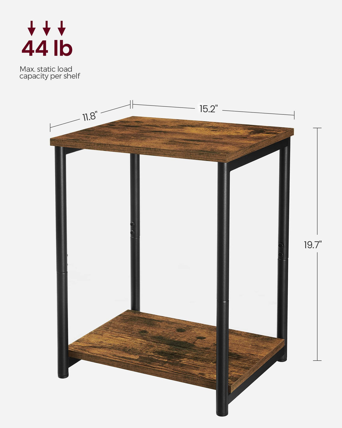 VASAGLE ULET272B01 slim profile edge detail, space-saving design.