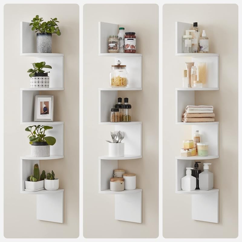 VASAGLE Wall-mounted shelf closeup highlights sturdy construction.