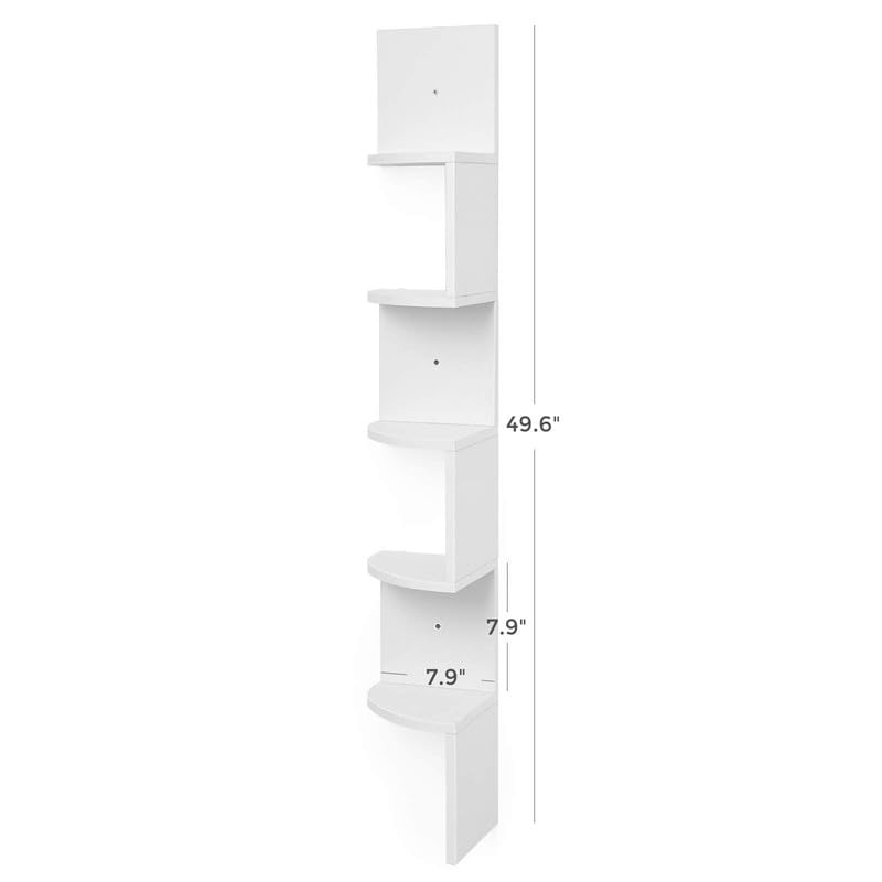 VASAGLE White corner shelf for home office blends form and function.