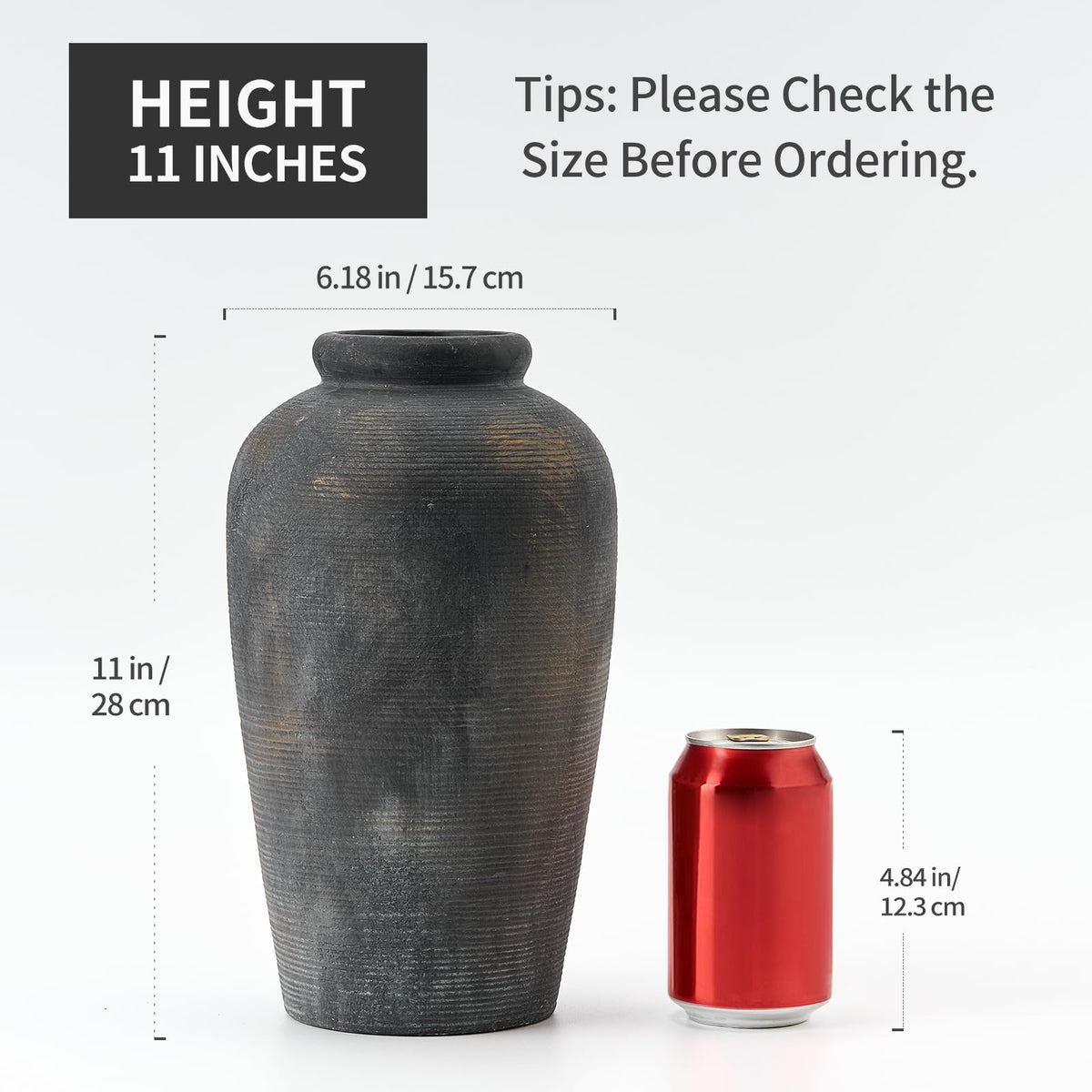 Vaseking bronze-finish tall vase highlights warm tones for shelf styling
