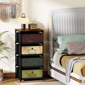 VASICAR floral-pattern storage unit adds vintage charm.