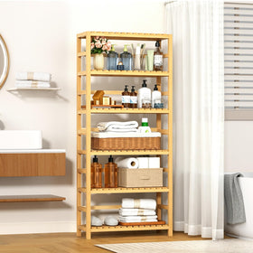 VASMIA 6-Tier with adjustable shelves enables customized storage heights.