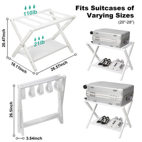VASMIA luggage rack assembly steps showcasing simple setup with Allen key