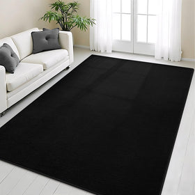 Vasofe black area rug 4x6 in living room for cozy warmth and style