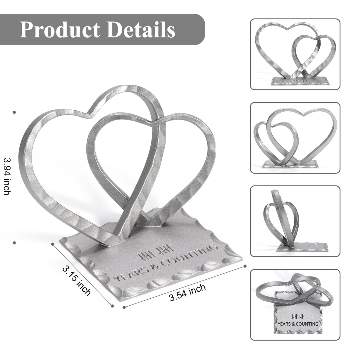 Vastsea heart with engraved text for lasting keepsake.