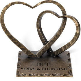 Vastsea front view bronze heart sculpture, a timeless centerpiece for home decor.