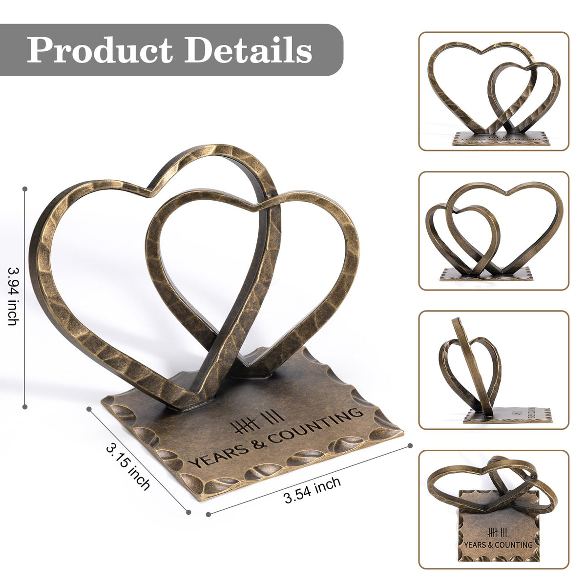 Vastsea two intertwined hearts design, symbolizing lasting love in a stylish keepsake.