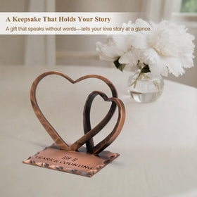 Vastsea warm copper hue adds vintage charm to shelves and mantels.