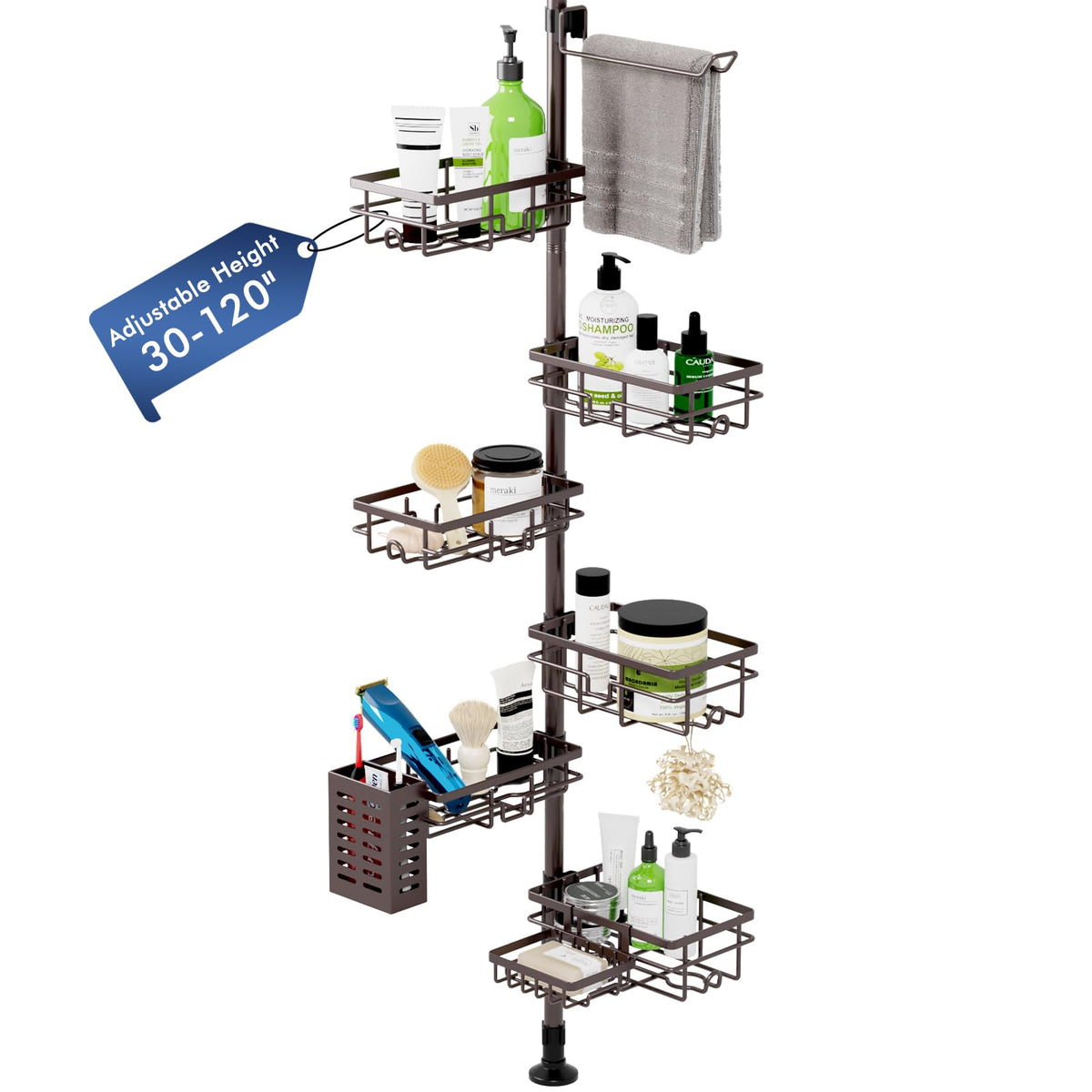 Vatex corner shower caddy with adjustable height for a customizable fit in your shower.