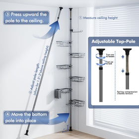 Vatex hidden hooks offer discreet storage for loofahs.