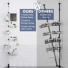 Vatex shower caddy soap dish provides quick access to soap.