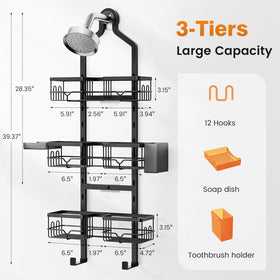 Vatex three-tier baskets provide roomy storage for family essentials