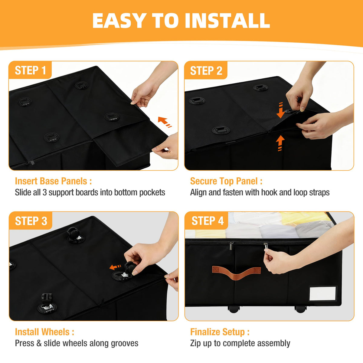 VatFott rolling drawers fit under beds up to 11 inches high.