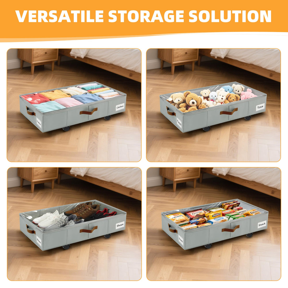 VatFott rolling drawers fold flat, saving space when not in use.