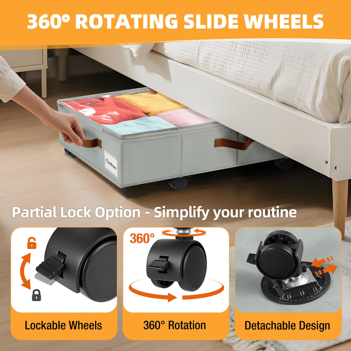VatFott under-bed storage with sturdy sidewalls and bottom, supports heavy items without sagging.