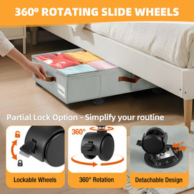 VatFott under-bed storage with sturdy sidewalls and bottom, supports heavy items without sagging.