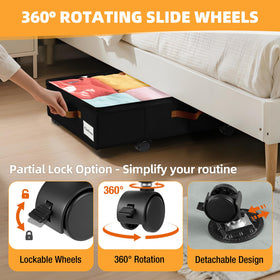 VatFott under-bed storage with sturdy sidewalls and bottom provides durable support.