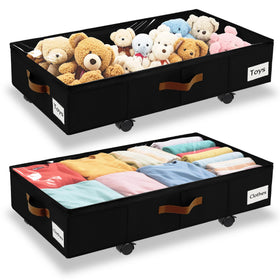 VatFott under-bed storage with wheels enables easy sliding and quick access.