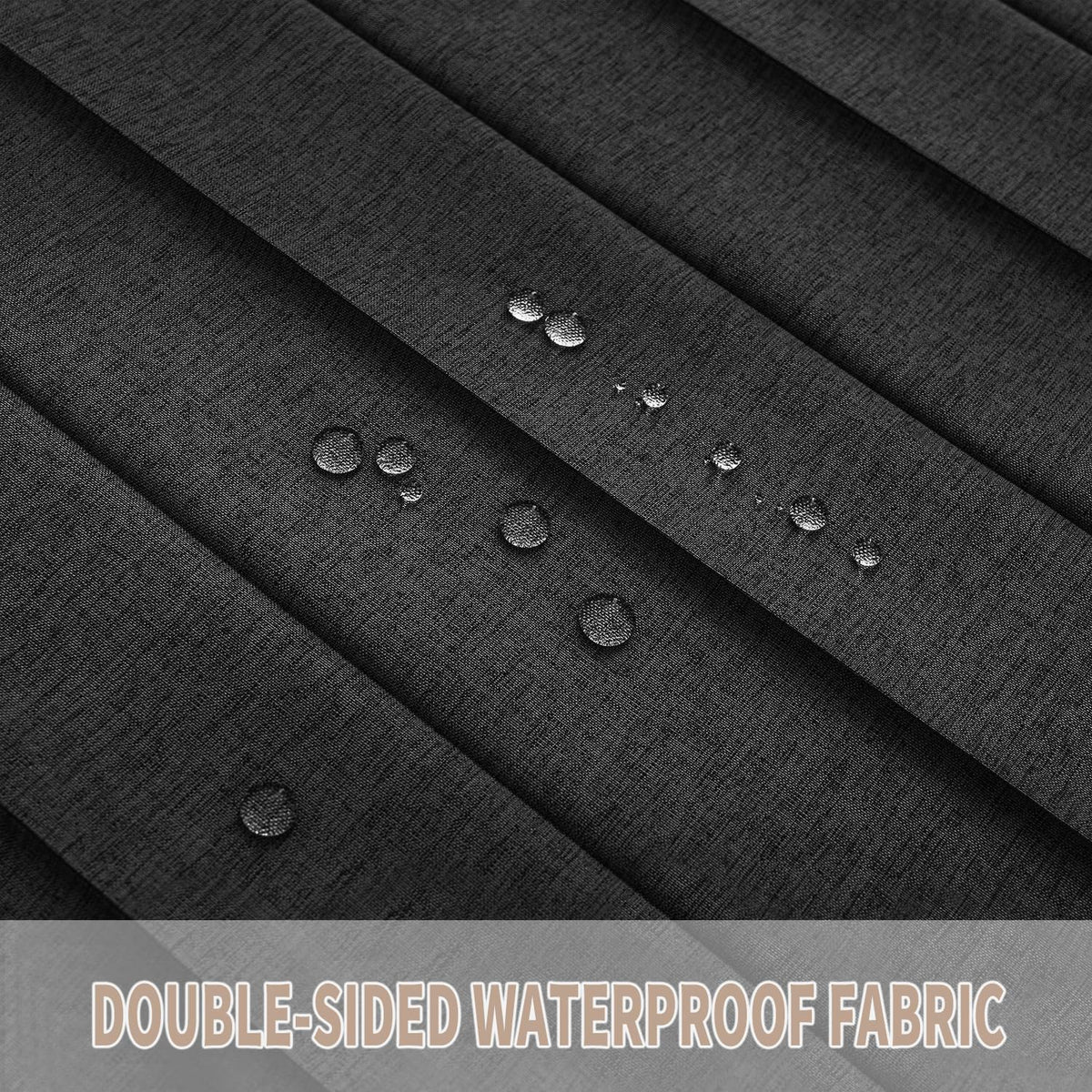 Vatge heavy-duty polyester fabric with soft drape and easy care.
