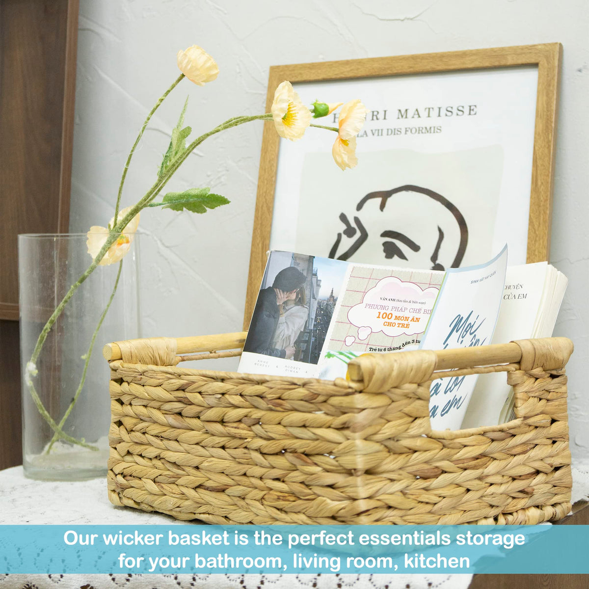 VATIMA Hyacinth basket bathroom towels for compact storage