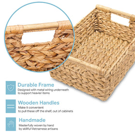 VATIMA Hyacinth basket magazines storage for tidy reading materials