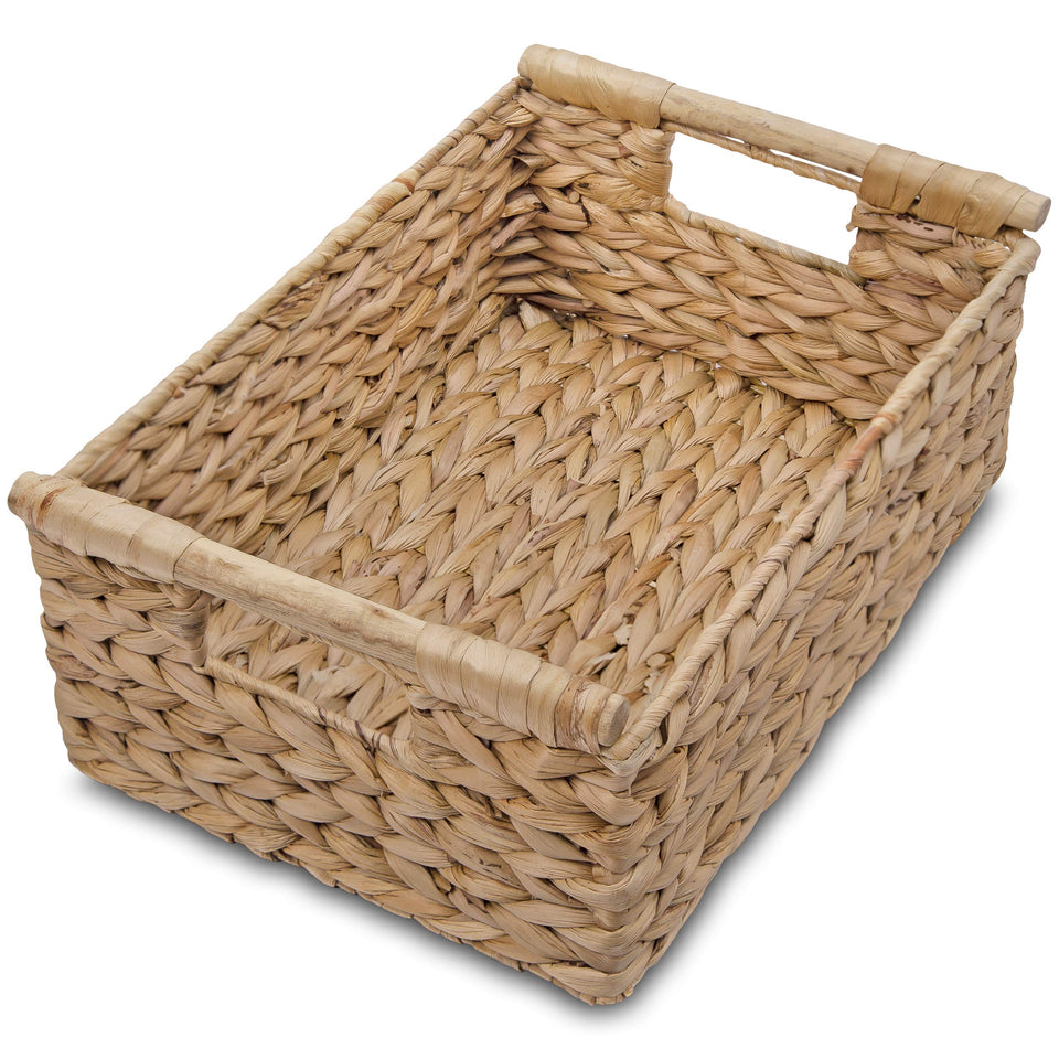 VATIMA Hyacinth basket with handle, front view for versatile storage