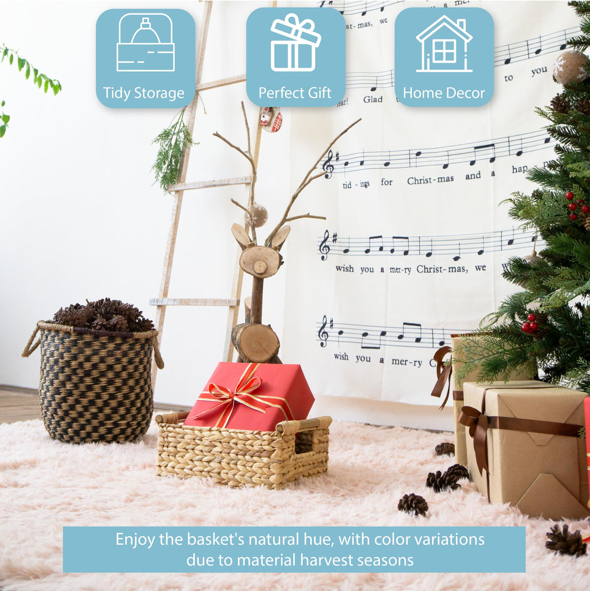 VATIMA natural wicker basket for versatile storage and eco-friendly decor.