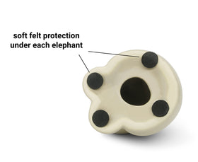 Vaudagio elephants decor figurine with soft feet protection safeguards furniture surfaces.