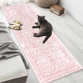 Vaukki entryway rug staged in hallway for inviting spaces