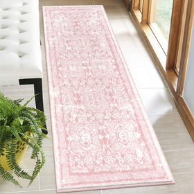 Vaukki hallway runner pink front view enhances entryway comfort and style