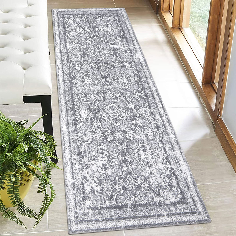 Vaukki hallway runner rug 2x6 top view showing soft texture for entryways