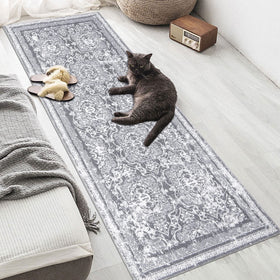 Vaukki entryway scene with rug complementing boho decor